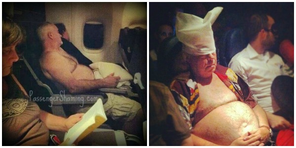 sleeping on plane naked