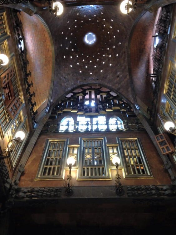 palau guell party room ceiling