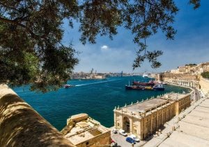 a panoramic view of the valleta waterfront