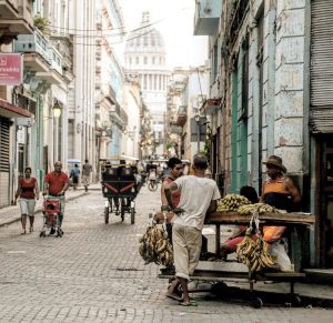 fruit sellers in the street in old havana