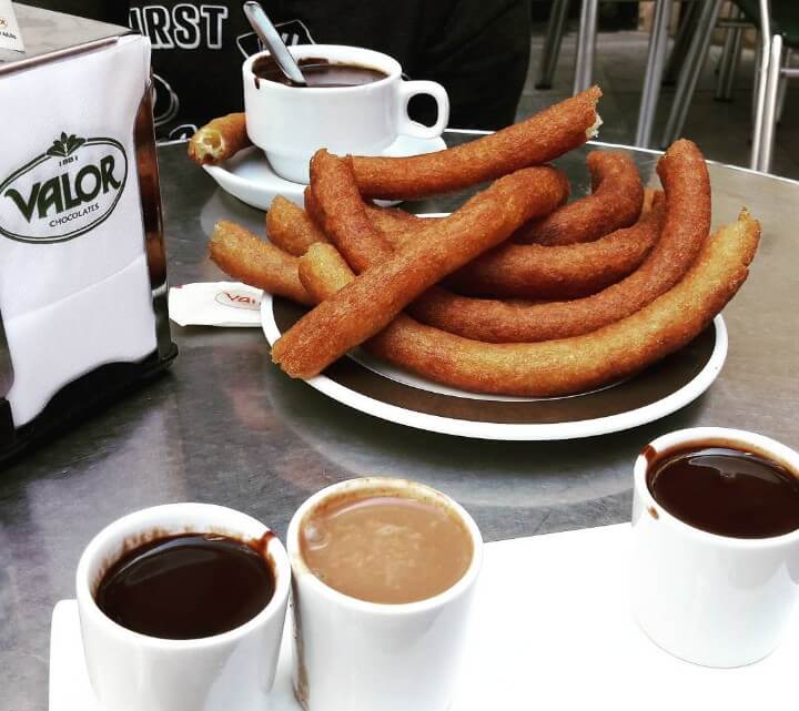 Churros with chocolate in Madrid