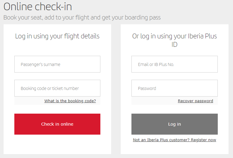 Iberia check in