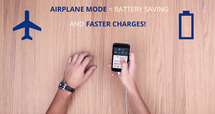 airplane mode to save battery and charge your smartphone faster