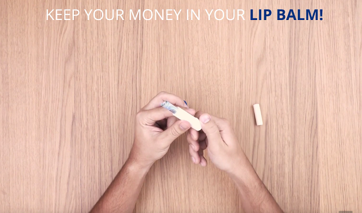 money inside lip balm