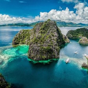 an aerial view of a seaside cliff in the philippines