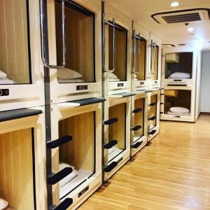 a capsule hotel in shinjuku tokyo