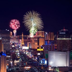 fireworks over the las vegas strip