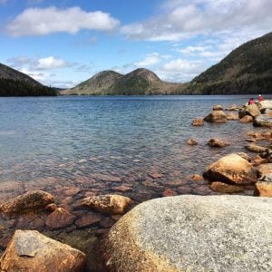 a crystal clear lake at acadia national park