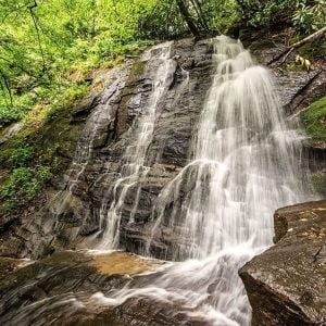 a waterfall at great smoky mountains