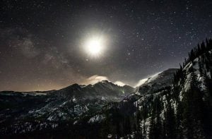 the moonlight and stars at rocky mountain national park