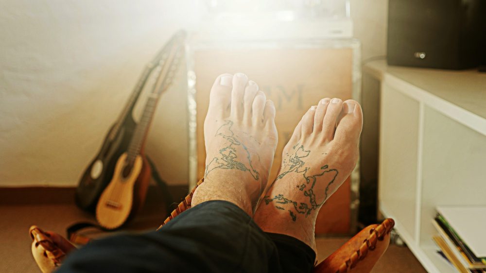 Feet map tattoo