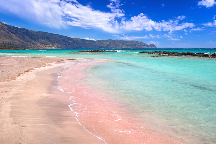 Elafonissi pink beach in Greece