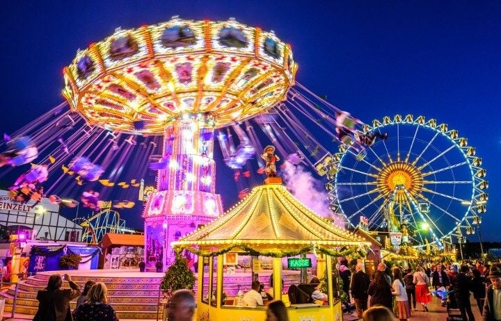 ferries wheel roller coaster at Oktoberfest