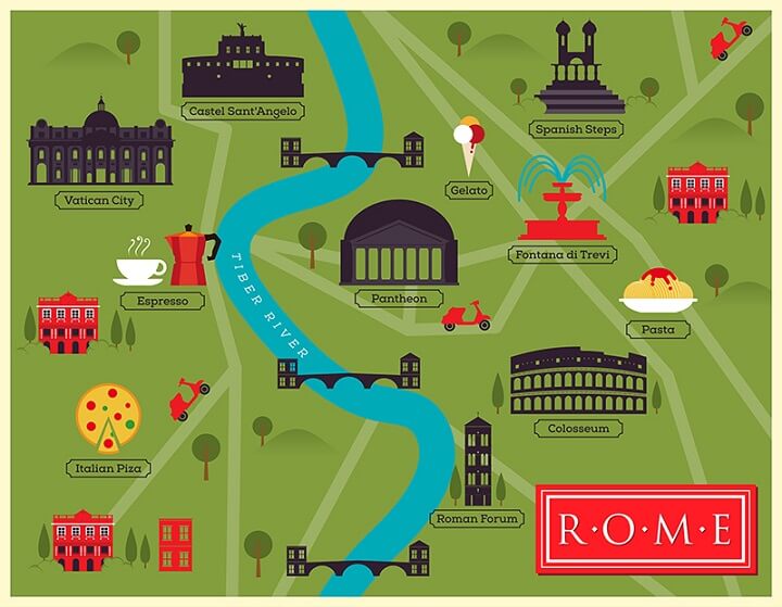 rome illustration italy