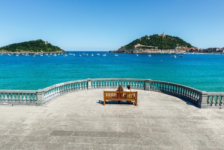 The Concha Promenade in San Sebastian, Spain