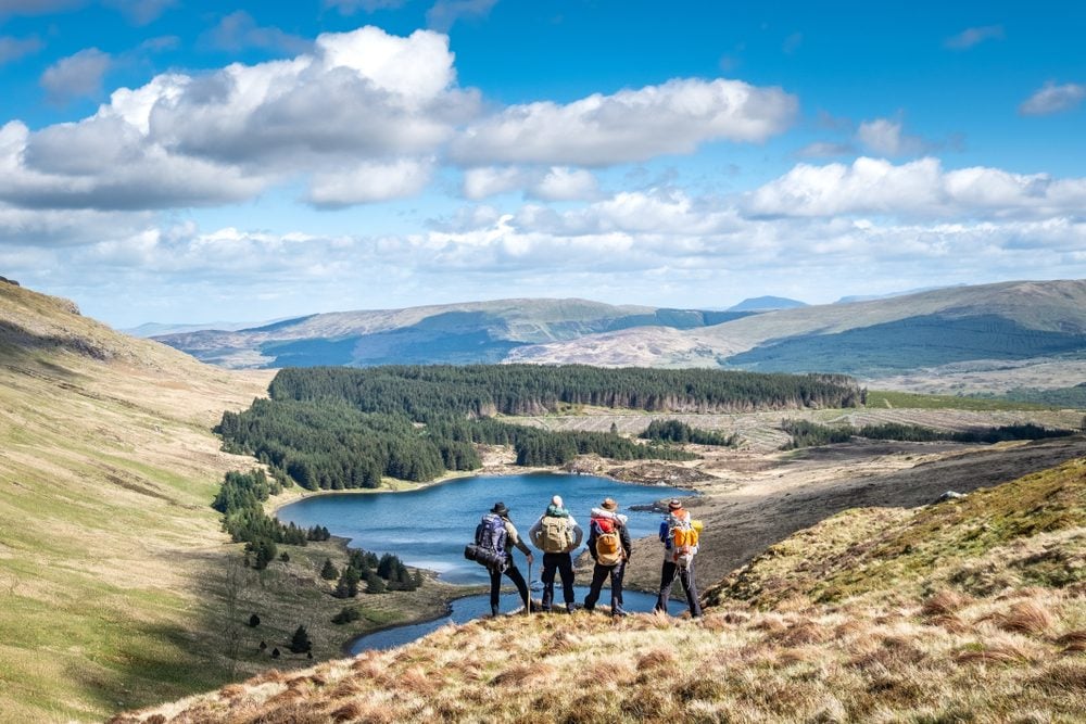 Group of friends in Snowdonia, Wales