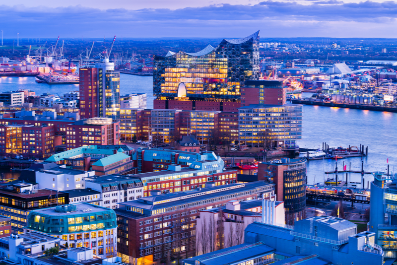 The port of Hamburg, called Hafencity