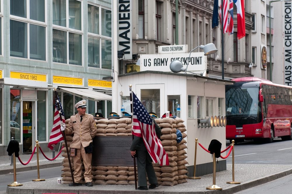 Popular Berlin tourist attraction, check point Charlie